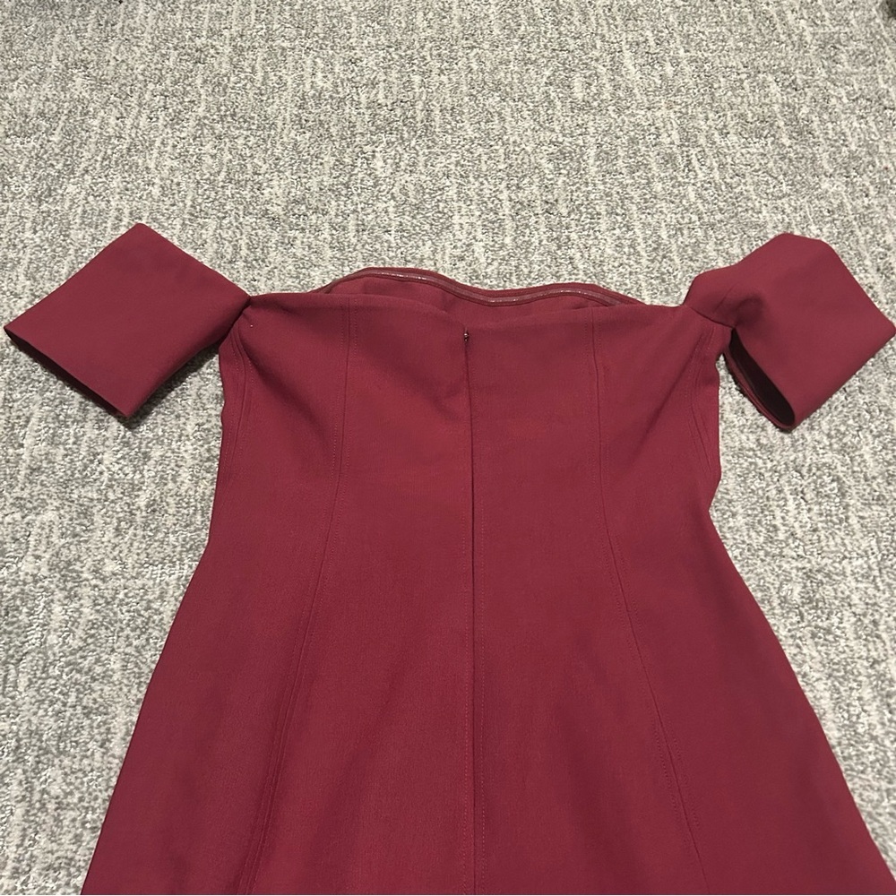 Cinq a Sept Burgundy Off-Shoulder Mini Dress Red Party Size 4 - Picture 8 of 8